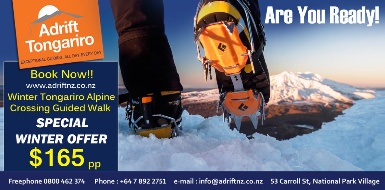 WINTER SPECIAL Tongariro Alpine Crossing Guided Hike - Meet at Adrift shop National Park Village