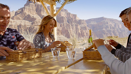 Grand Canyon Helicopter Floor Landing with Las Vegas Strip