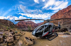 Grand Canyon Helicopter Floor Landing with Las Vegas Strip -  Private