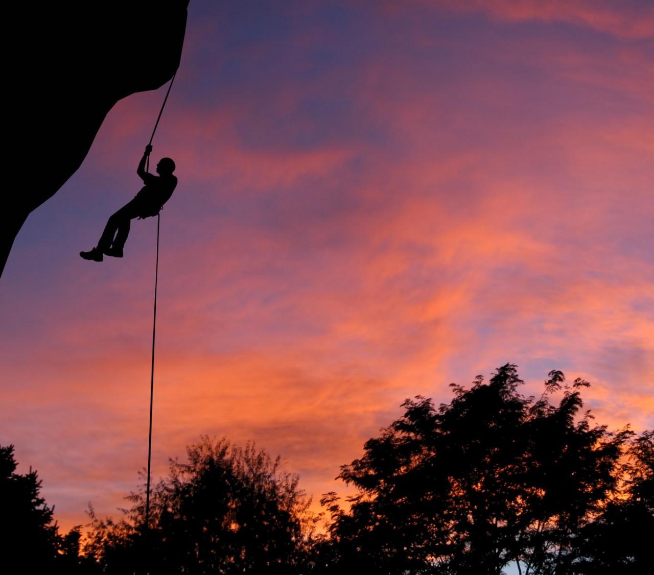 Hocking Hills Rappelling at Night