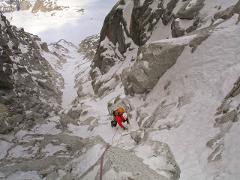 Winter Alpine Couloir Climbing