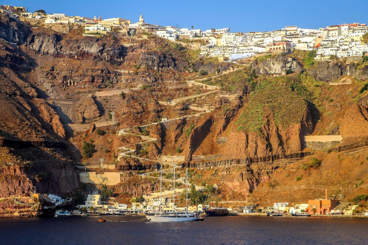 From Megalochori to Santorini's Port