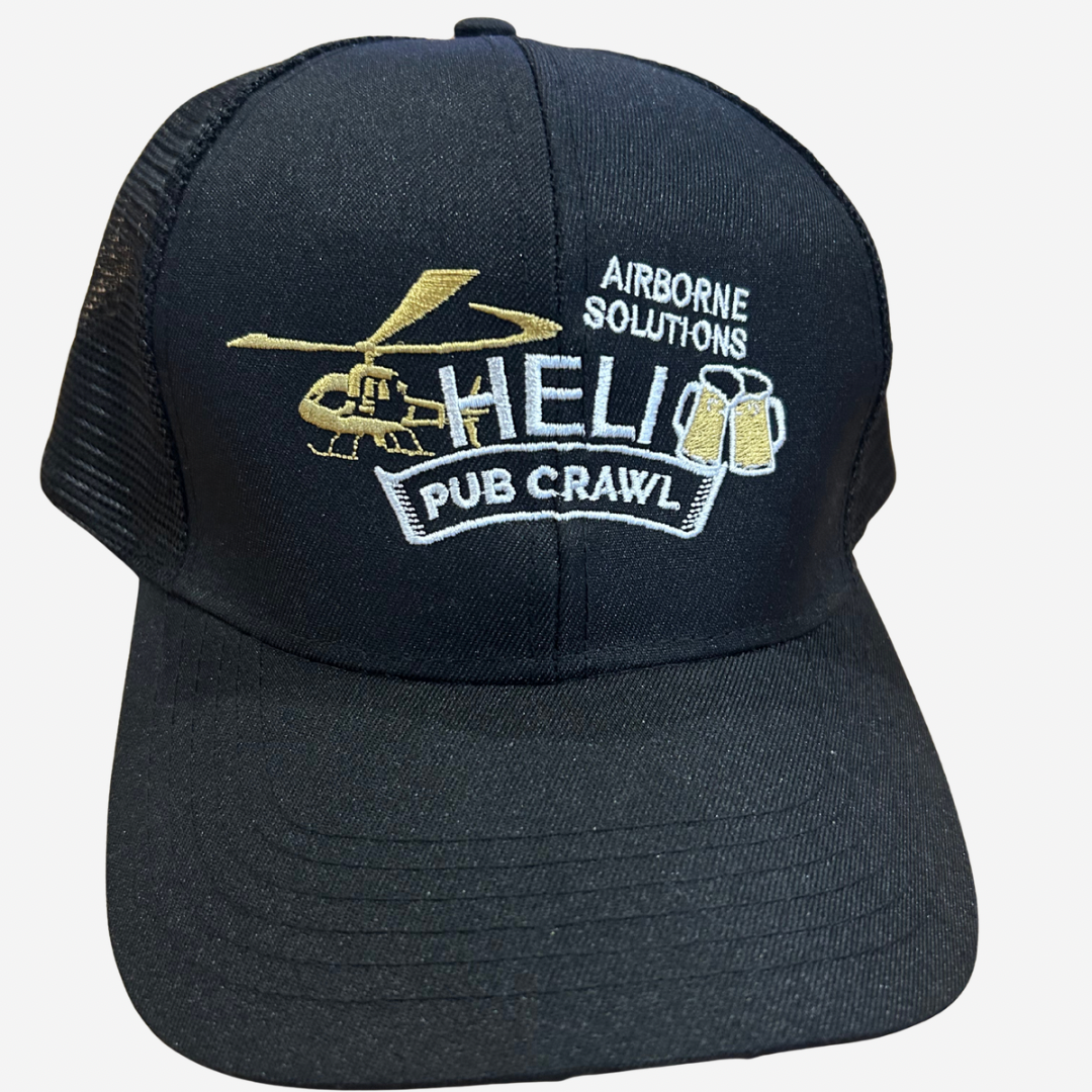 Black Heli Pub Crawl Trucker Cap