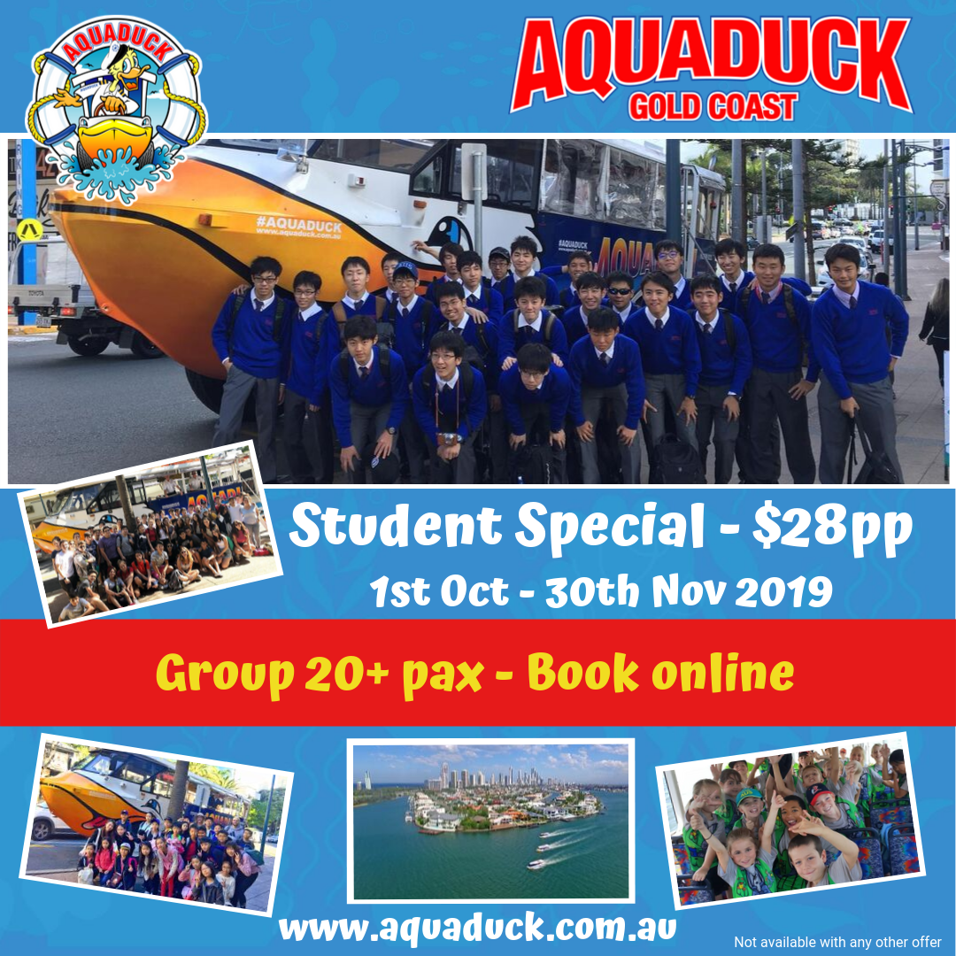 PROMO Aquaduck Gold Coast - Student Group Special