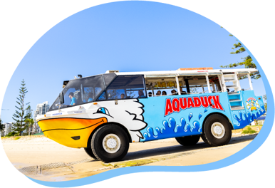 アクアダック 水陸両用バスで市内観光&リバークルーズ