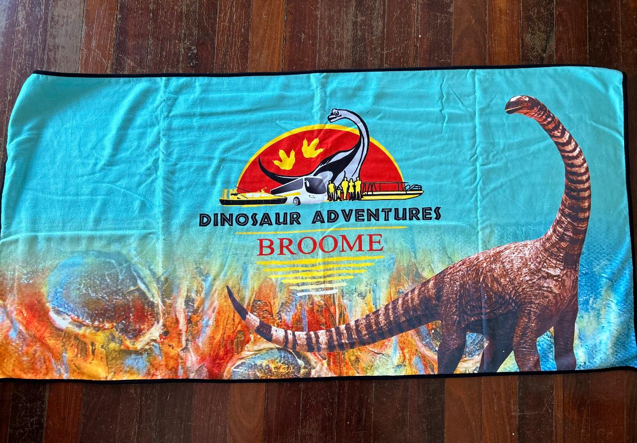 Broome Dinosaur Adventure beach towel