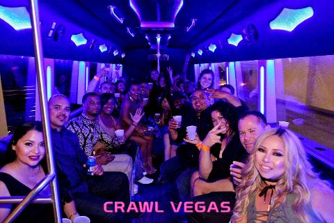 4 Hours Group Nightclub Crawl By Party Bus With Free Drinks in Las