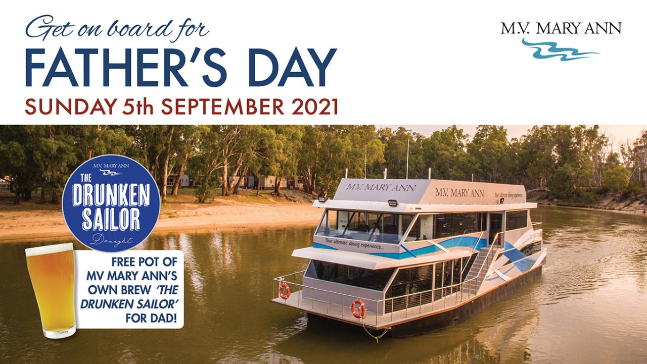 Fathers Day Lunch Cruise- Sunday 5th September 2021