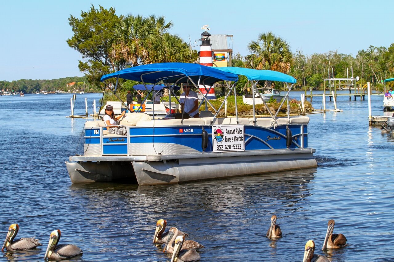 FULL DAY 21 Foot 12 Passenger Pontoon 60 hsp motor River Safaris & Gulf Charters Reservations