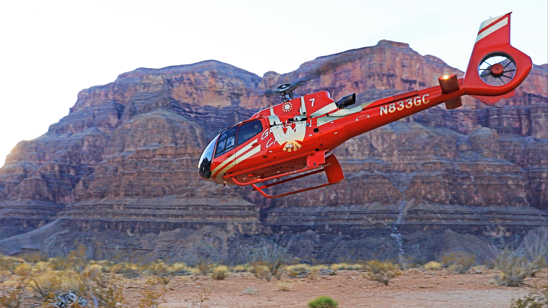 King of Canyons Sunset Landing Tour with Las Vegas Strip