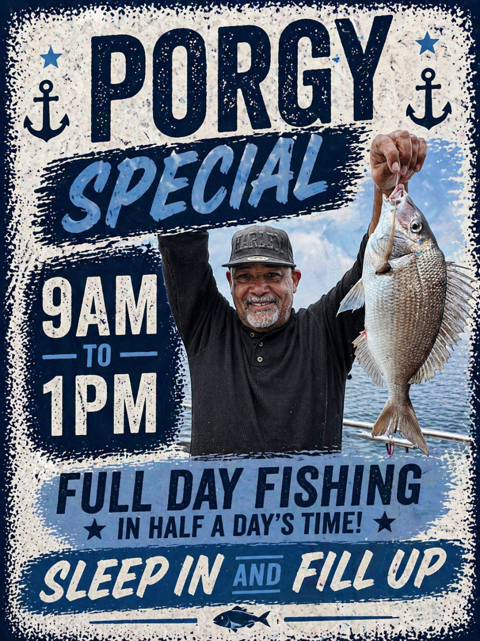 PORT JEFFERSON 9AM TO 1PM PORGY SPECIAL