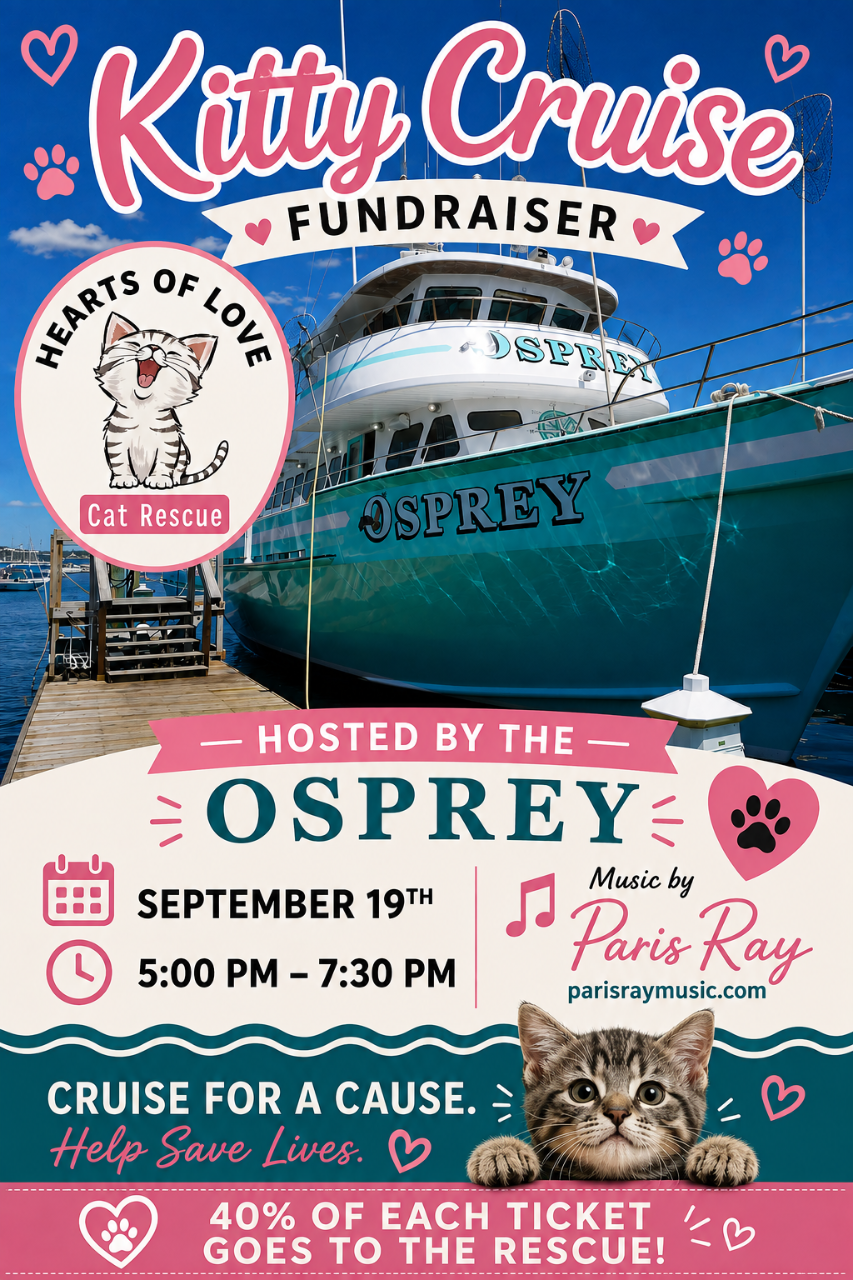 Kitty Cruise Fundraiser for Hearts of Love Cat Rescue - September 19th 