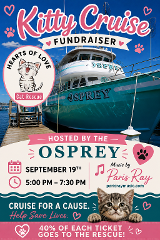 Kitty Cruise Fundraiser for Hearts of Love Cat Rescue - September 19th 