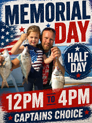 PORT JEFFERSON: MEMORIAL DAY 12:00 PM to 4:00 PM HALF-DAY 