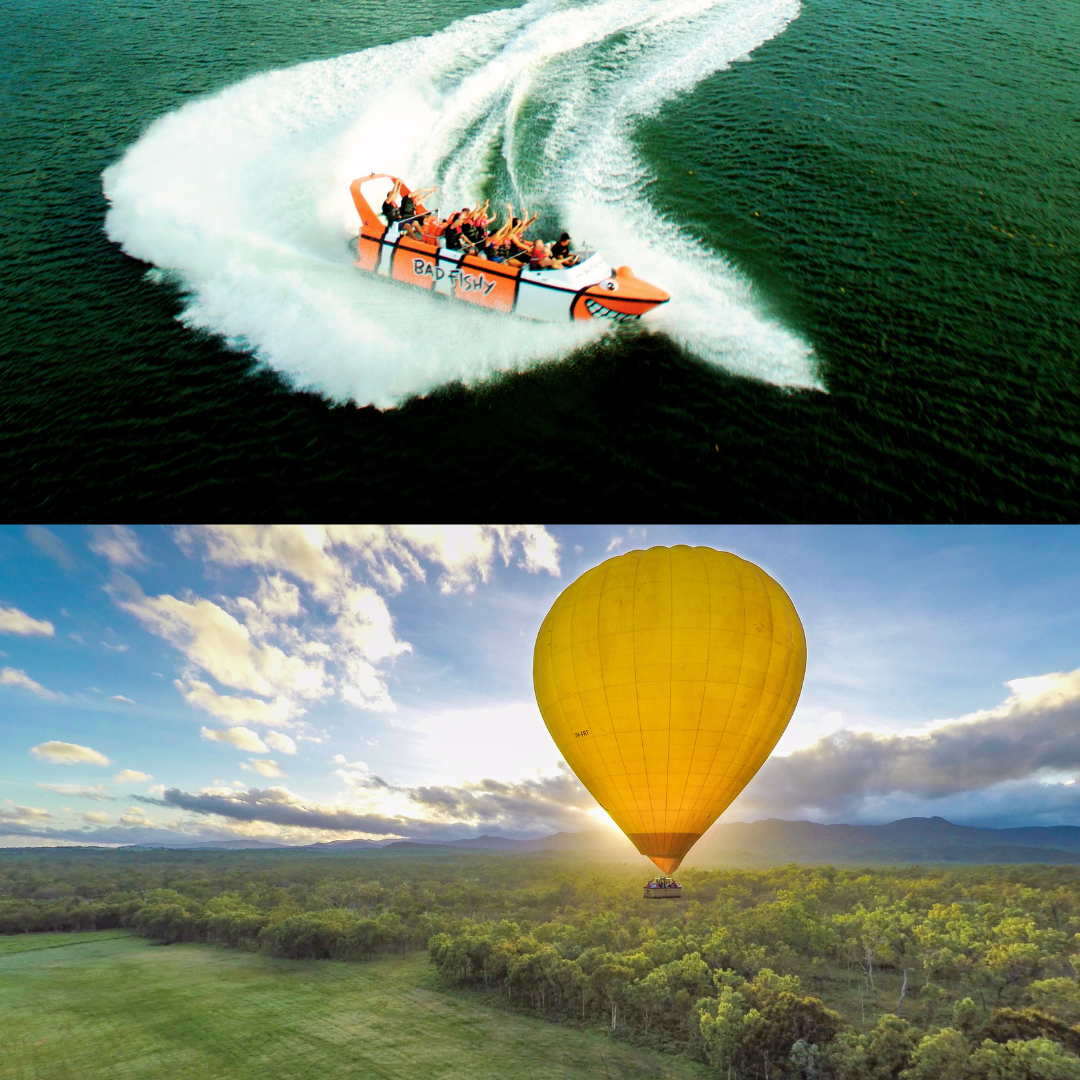 Cairns Classic Hot Air  Balloon flight with Bad Fishy Jetboating