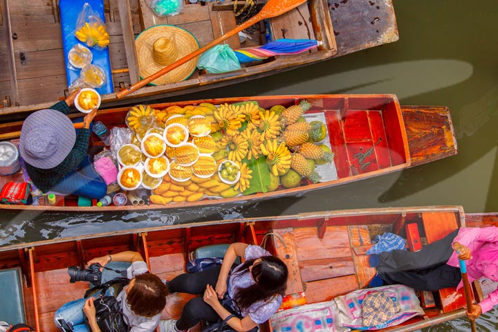 Floating Market and Maeklong Railway Market