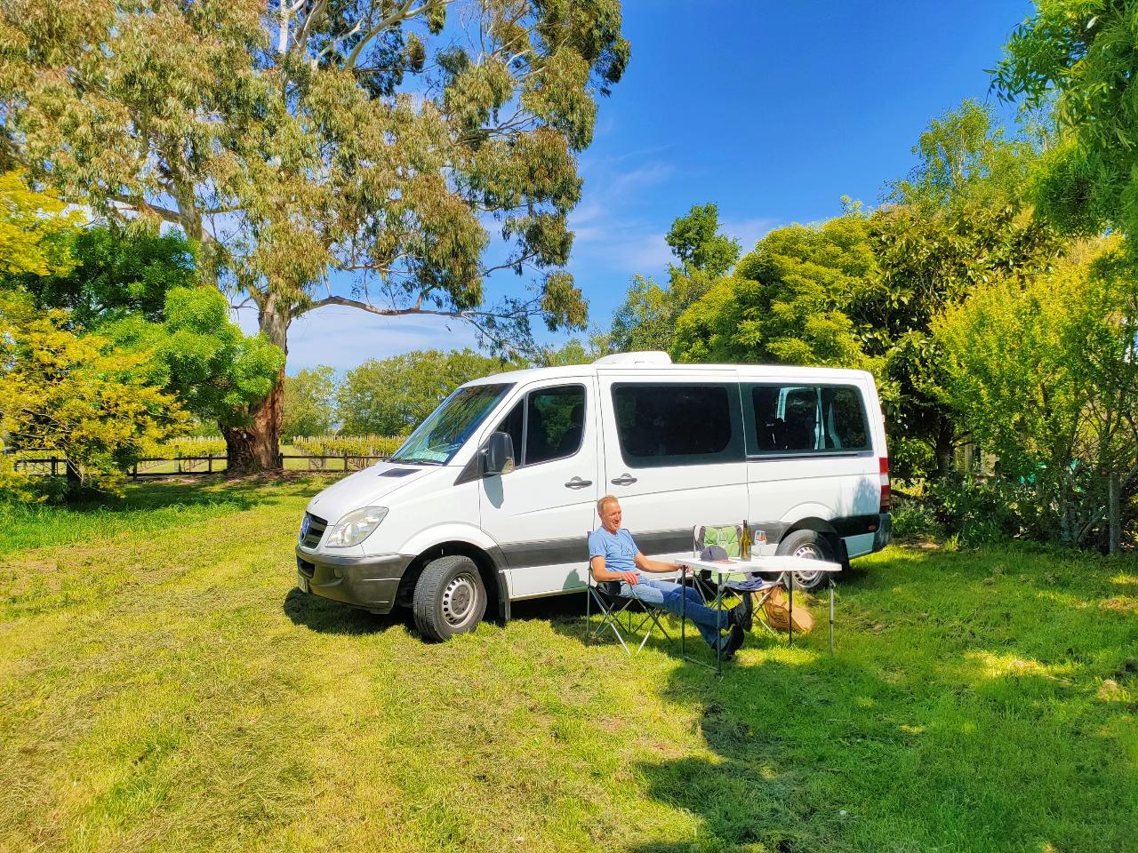 Vineyard Campervan Parking - Rural Marlborough views.  