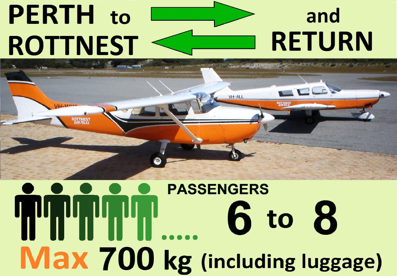 » › Tandem Aeroplanes, Perth to Rottnest AND RETURN (6 to 8 passengers) 