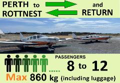 »» Tandem Aeroplanes, Perth to Rottnest AND RETURN (8 to 12 passengers) 