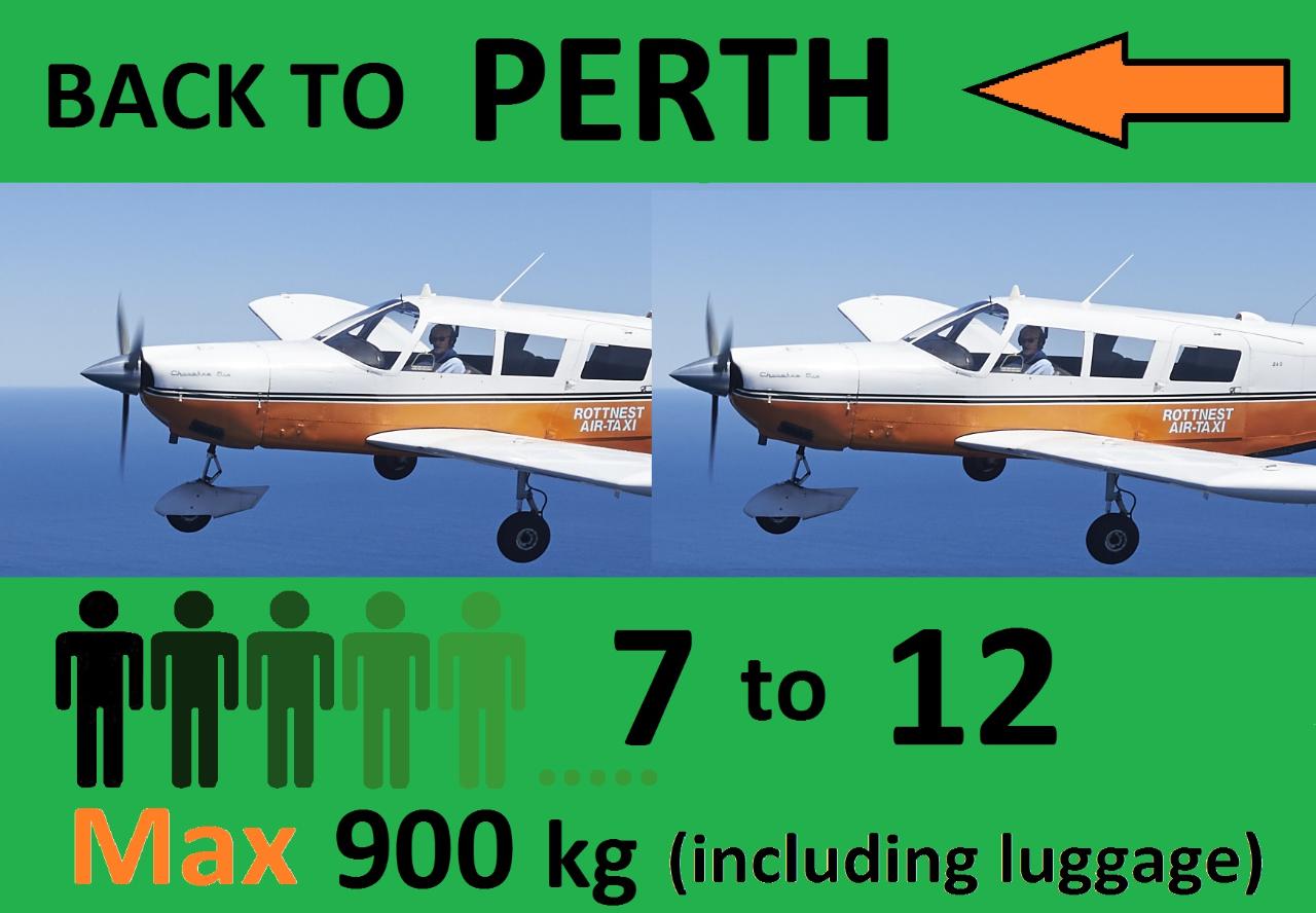 « 2 x Rottnest to Perth, 7 to 12 passengers.