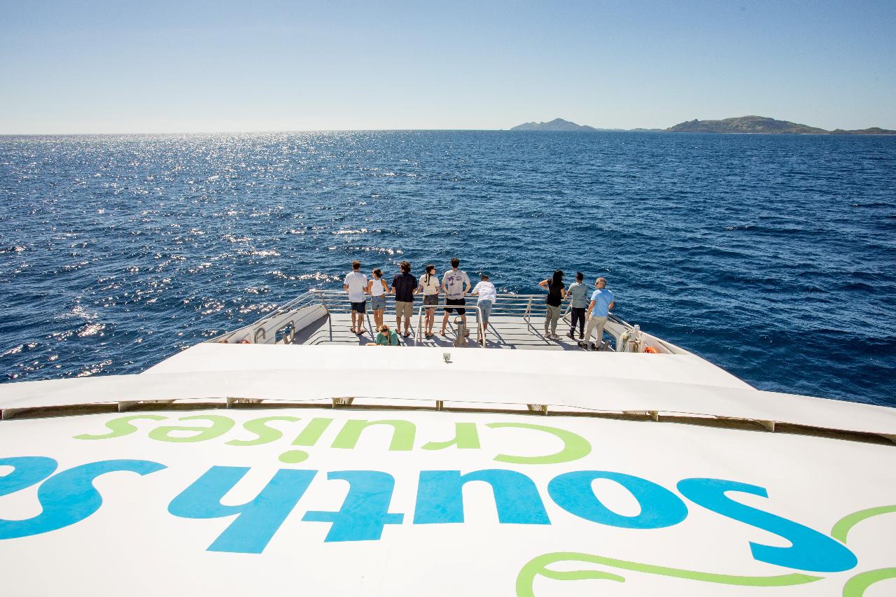 Inter-island ferry transfer from Barefoot Manta Island Resort to Barefoot Kuata Island Resort. 