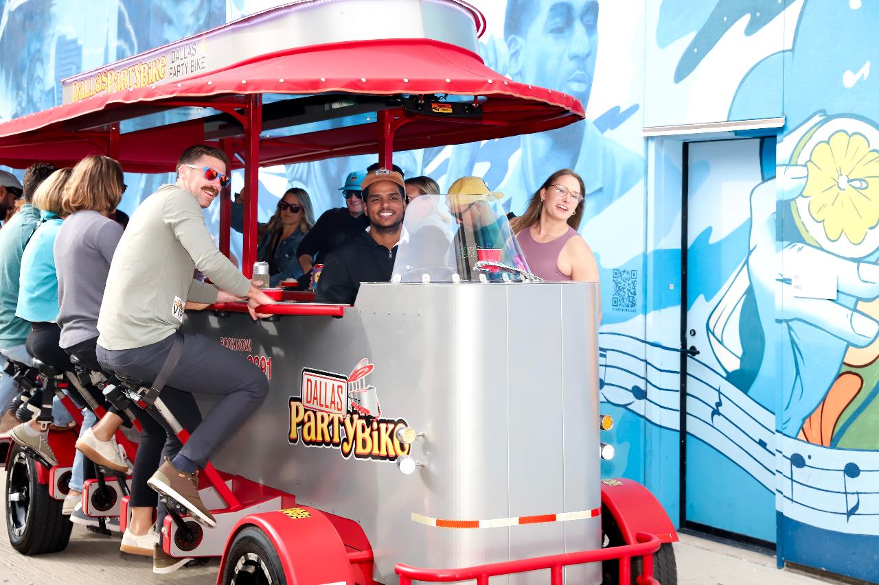 First Fridays in Deep Ellum Pedal Bike Happy Hour Dallas Party Bike