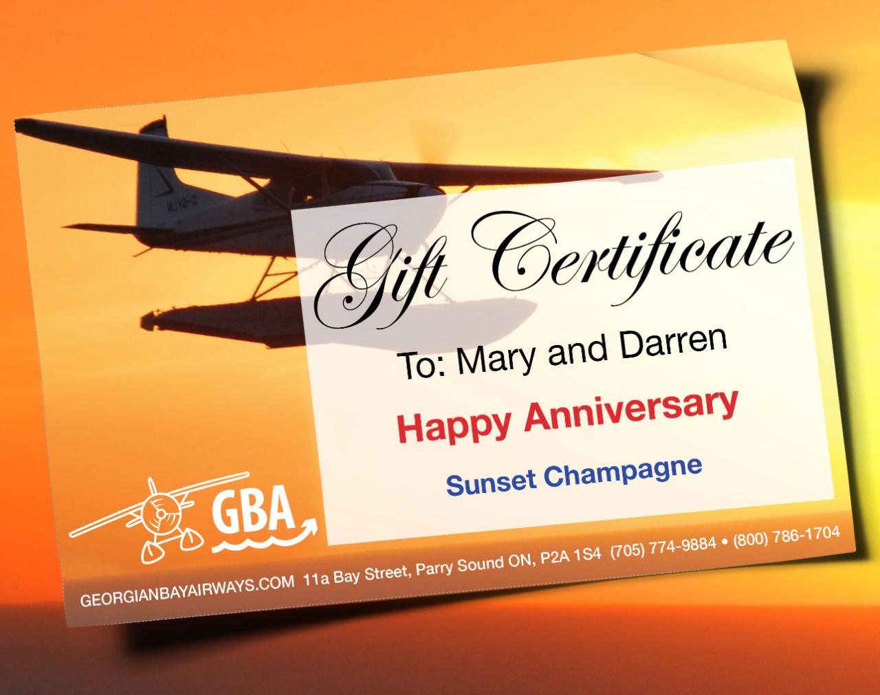 Sunset Champagne - Gift Certificate