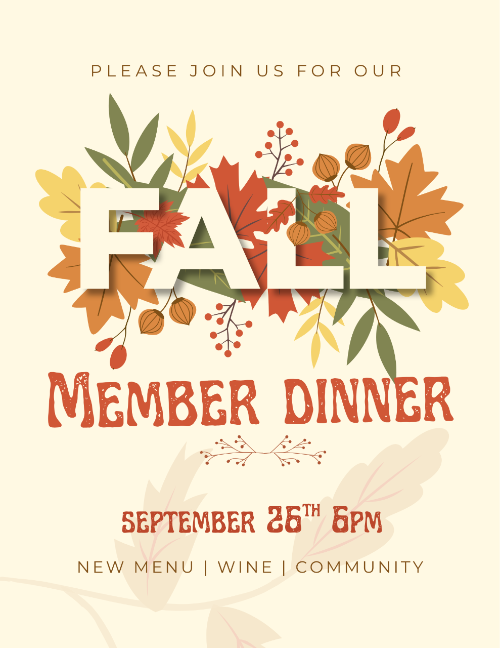 6&12 Bottle Member Fall Release Dinner