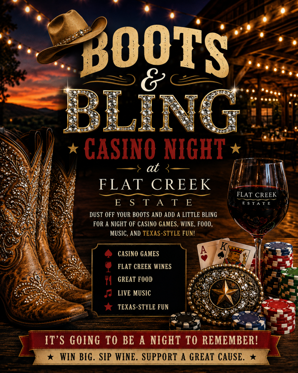 Boots and Bling Casino Night
