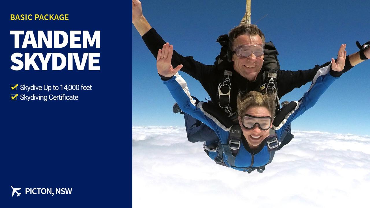 Tandem Skydive up to 15,000ft