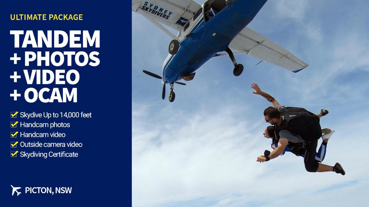 Tandem Skydive with Ultimate Video Package
