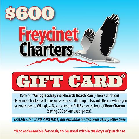 Freycinet Charters Gift Card Tasmania Australia