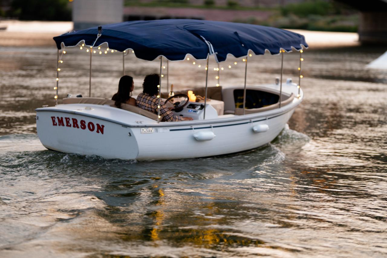 Sunset Cruising on an Electric Boat