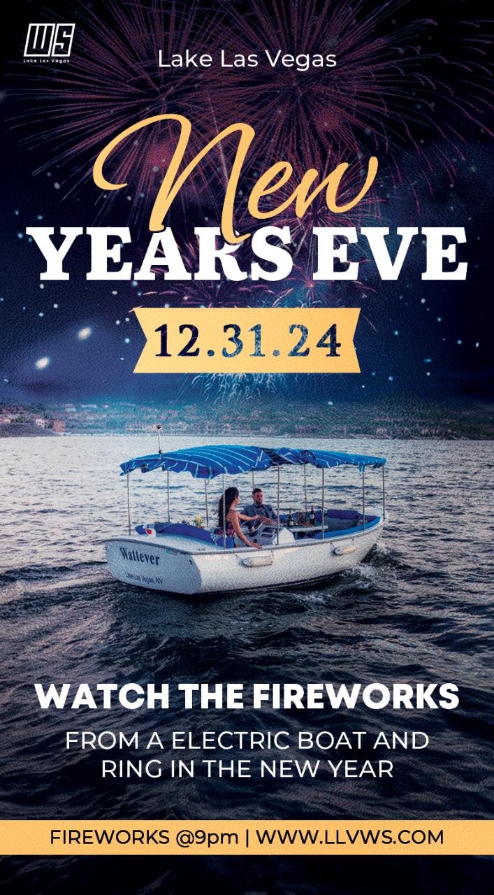 New Years Eve Electric Boat Rental (Champagne included) at Lake Las Vegas