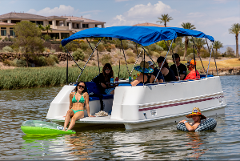 Swimmable Pontoon Boat Rental at Lake Las Vegas
