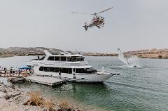 Helicopter Hoover Dam Sunset Tour From Lake Las Vegas With Yacht Transportation and Drinks Included