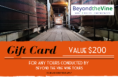 GIFT CARD - $200 value for any tour from Beyond the Vine Wine Tours 