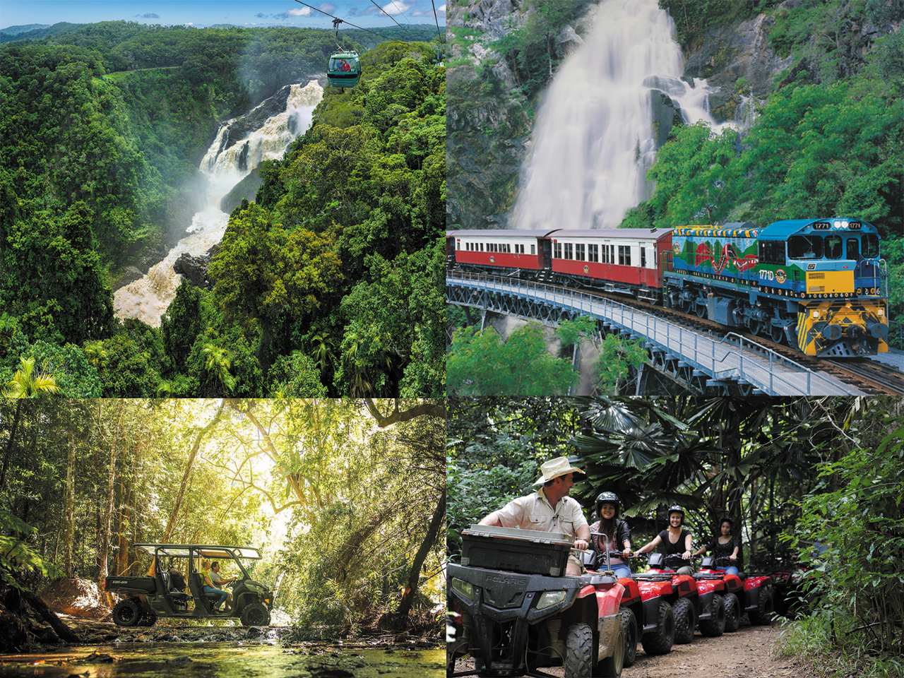 Kuranda Scenic Railway Cairns City Station + 1 hour ATV OR Buggy Tour + Skyrail