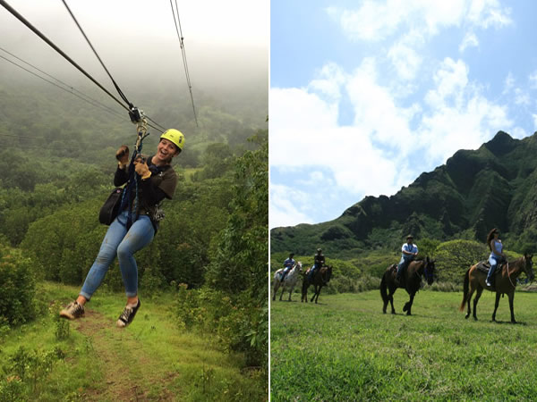 Kualoa Ranch - Zipline and Horseback Adventure Package