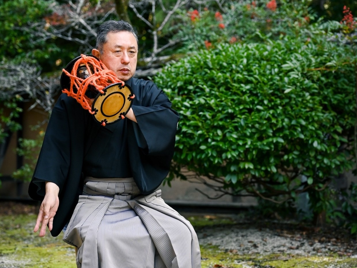熊本日本料亭で重要無形文化財から教わる小鼓体験　ランチ付き