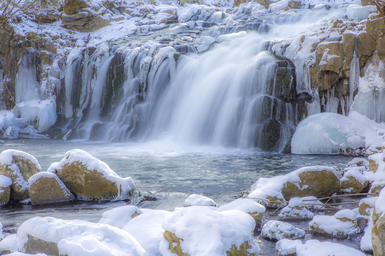 Snowshoe Guided Tour To a Snowy Forest And Frozen Waterfall In Chino