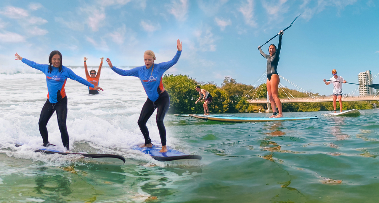 COMBO 1 - Stand Up Paddle Tour & Surf Lesson 