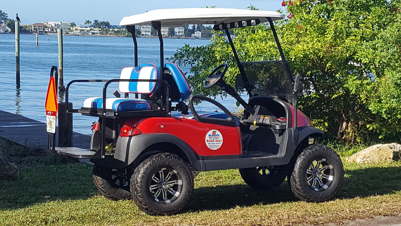 4 Passenger Street Legal Golf Cart Rental, Gas, Lifted