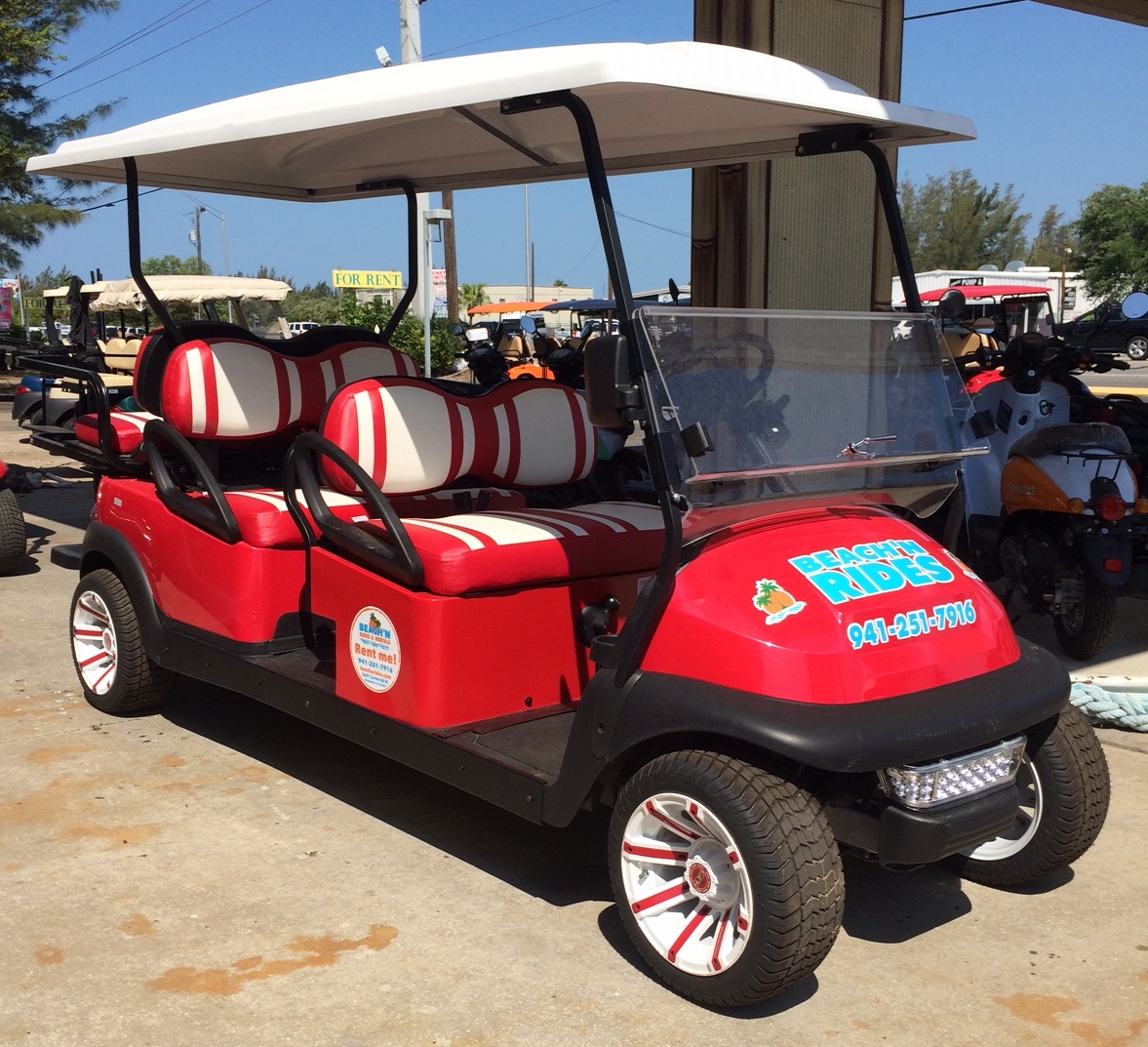 6 Passenger Street Legal Golf Cart Rental, Electric Beach 'N Rides
