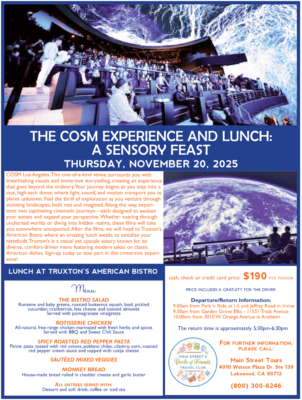 The COSM Experience and Lunch: A Sensory Feast