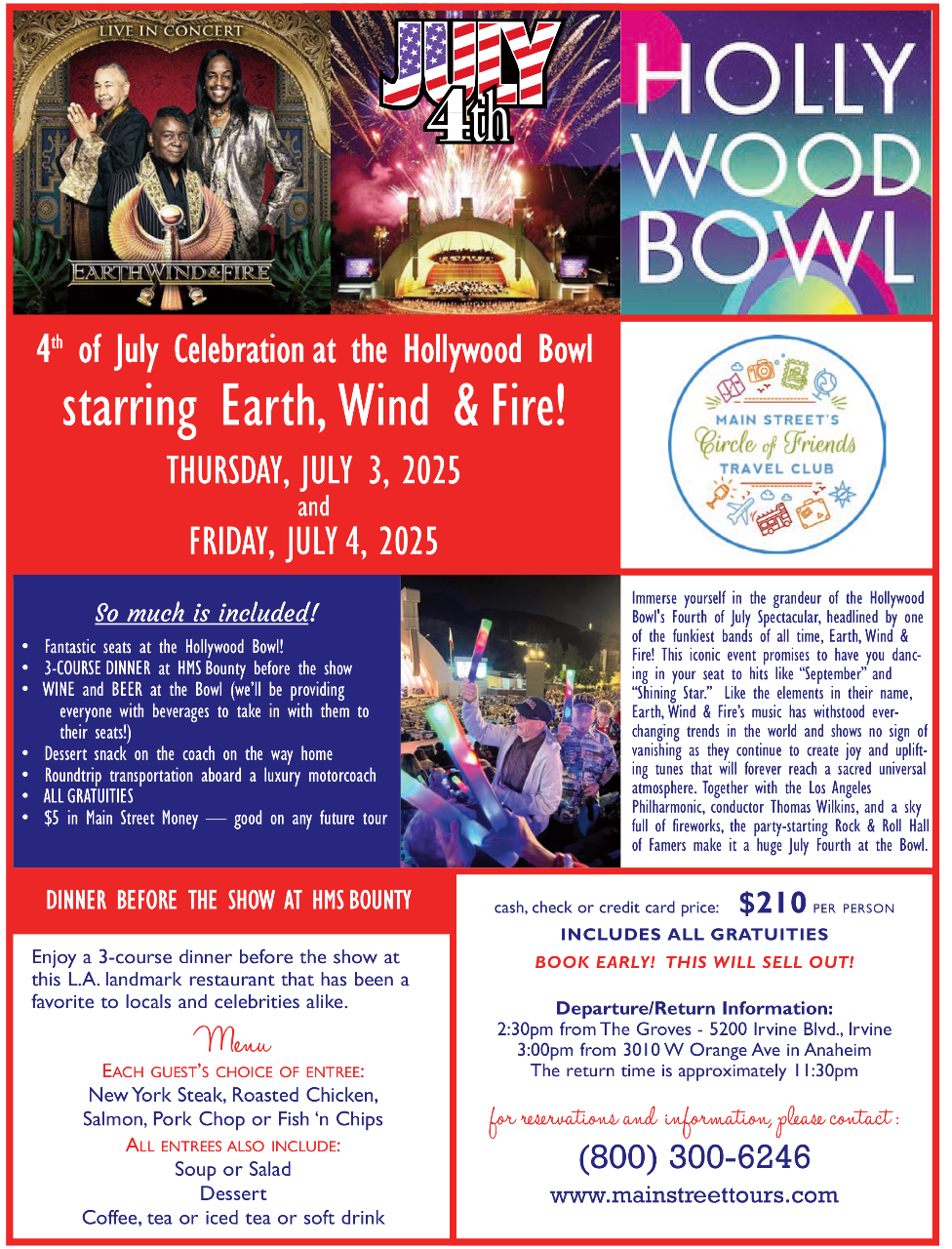 Fourth of July Celebration at the Hollywood Bowl with Earth, Wind & Fire - Thursday, July 3, 2025