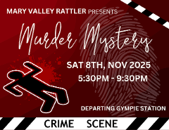 Murder Mystery Express - Departs Saturday 8th November - Gympie to Amamoor (Return)