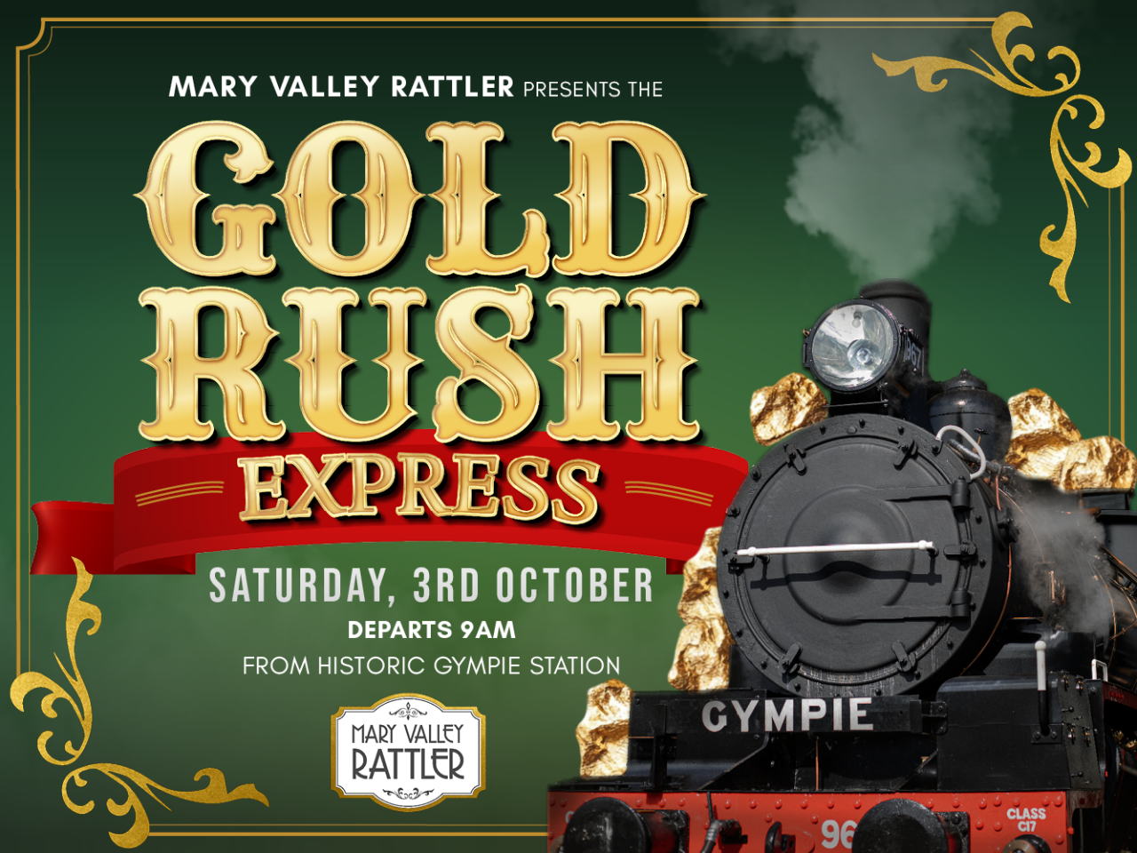 Gold Rush Express - Departs Saturday 3rd October- Gympie to Amamoor (Return)