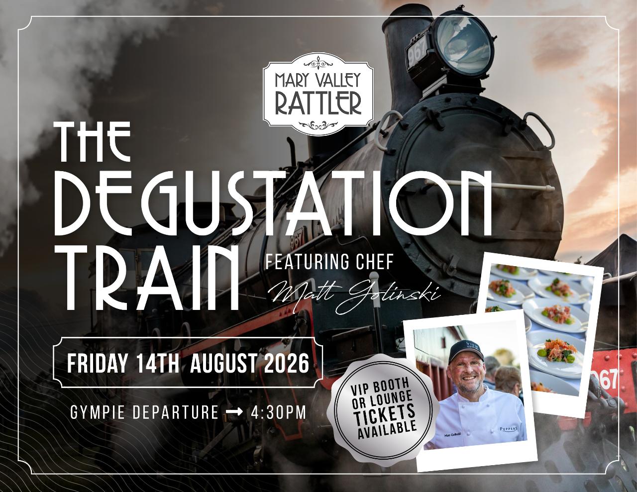 Degustation Train featuring Chef Matt Golinski- 14 August 2026