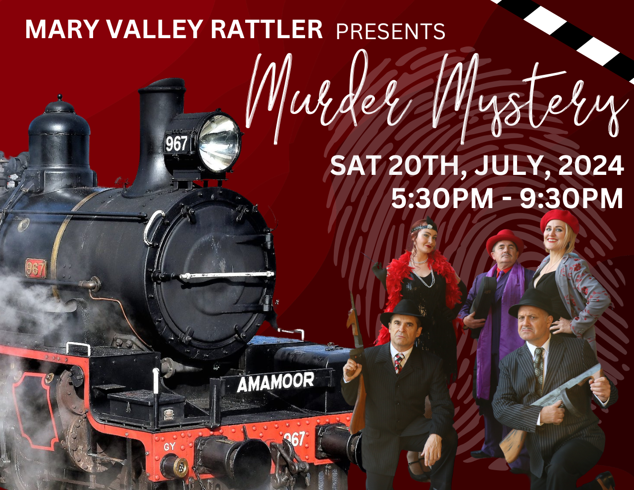 Murder Mystery Express - Departs Saturday 20th July - Gympie to Amamoor (Return)